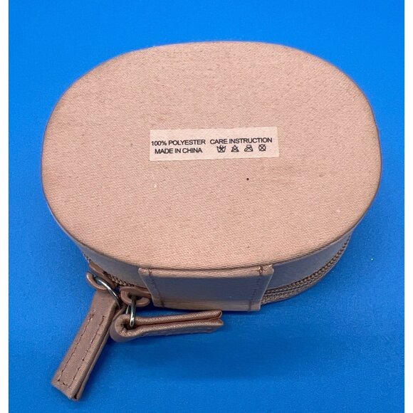 Prada Luxury Oval Jewelry Case Soft Blush Polyester Zippered Storage Box - Picture 4 of 5